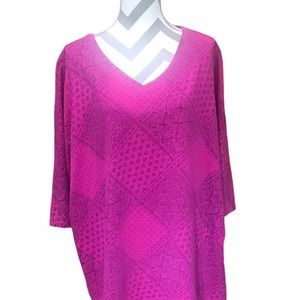 Catherine’s Pink Print Short Sleeved Pullover Tuni